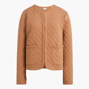 J.Crew‎ Womens Quilted Jacket Size XXL Beige Cotton Blend